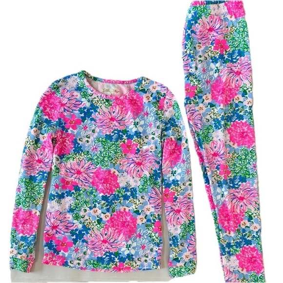 Lilly Pulitzer Sammy Floral Pajama Set in Multi Lil Soiree All Day, size 8 - Picture 2 of 12